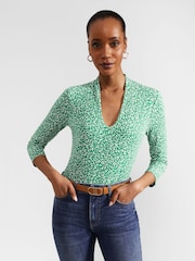Chão verde - Blusa estampada Hobbs Aimee - Imagem 1 de 4