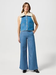 Wrangler Blue Trouser Fit Wide Leg Jeans - Image 2 of 6