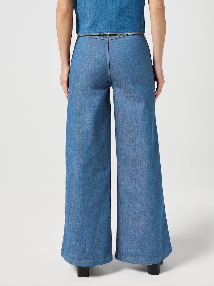 Wrangler Blue Trouser Fit Wide Leg Jeans - Image 3 of 6