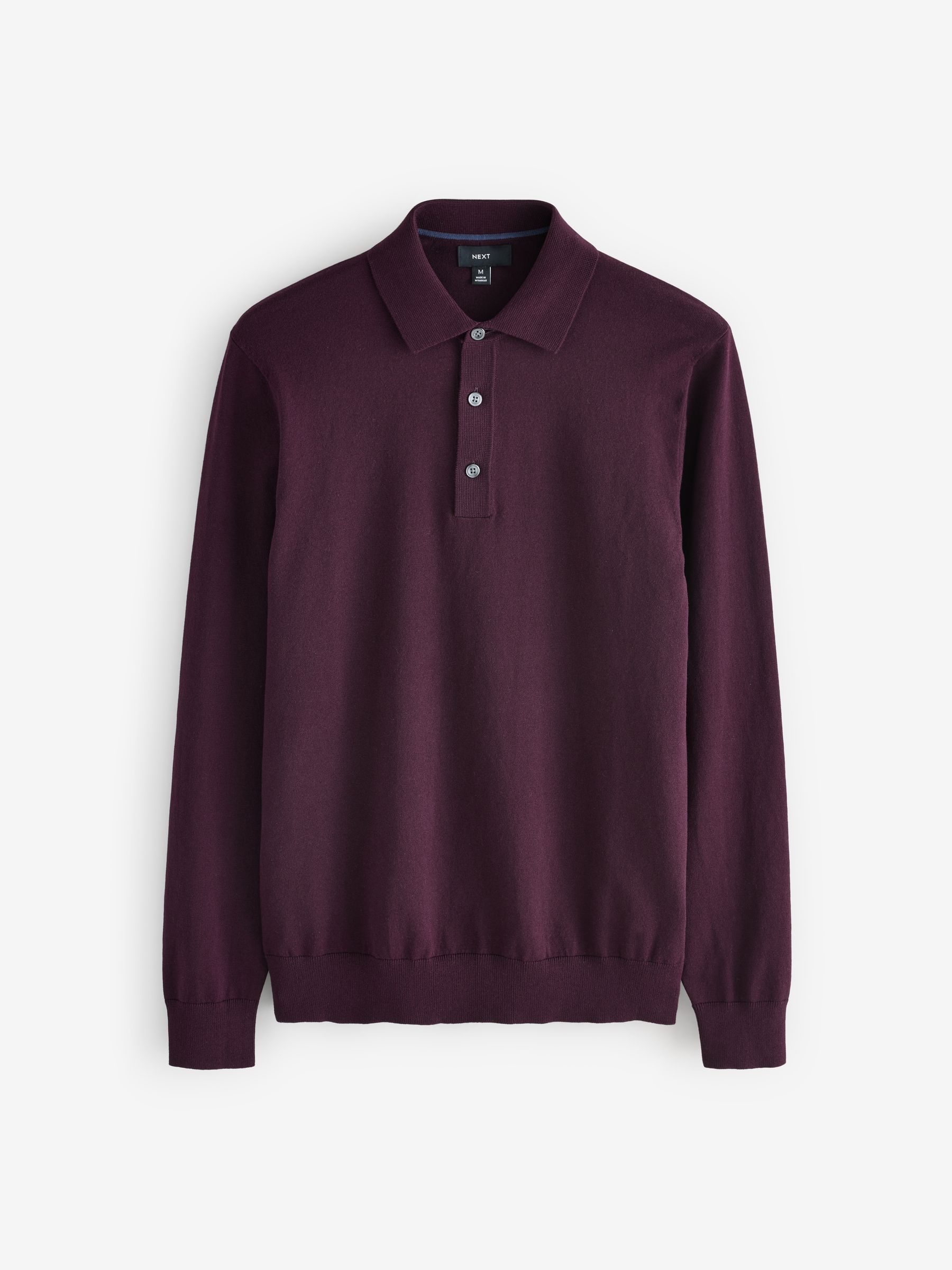 Buy Red Burgundy Slim Fit Knitted Long Sleeve Polo Shirt Buy Red Burgundy Slim Fit Knitted Long Sleeve Polo Shirt