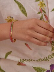 Orelia London Gold Plated Rainbow Tennis Bracelet - Image 3 of 3