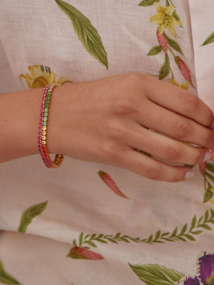 Orelia London Gold Plated Rainbow Tennis Bracelet - Image 3 of 3