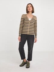 JD Williams Brown V-Neck Cardigan - Image 1 of 4