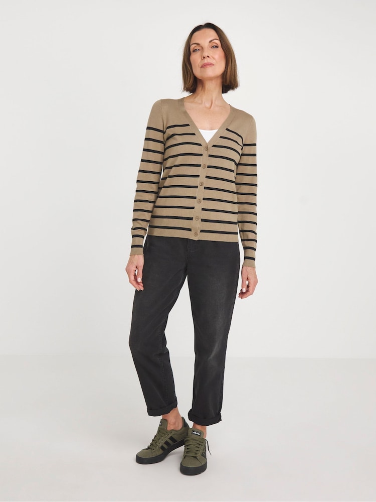 JD Williams Brown V-Neck Cardigan - Image 1 of 4