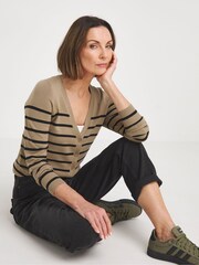 JD Williams Brown V-Neck Cardigan - Image 2 of 4