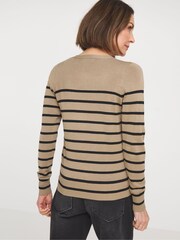 JD Williams Brown V-Neck Cardigan - Image 3 of 4