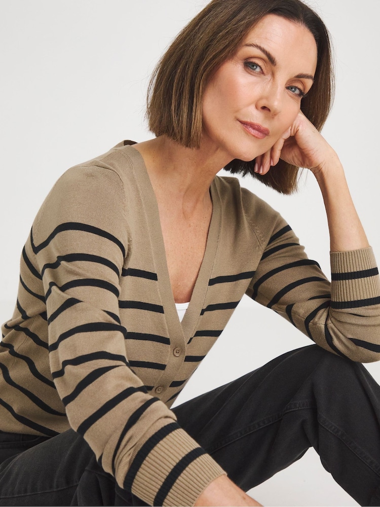 JD Williams Brown V-Neck Cardigan - Image 4 of 4