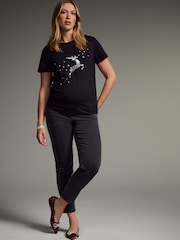 Black Maternity Christmas 100% Cotton T-Shirt - Image 3 of 5