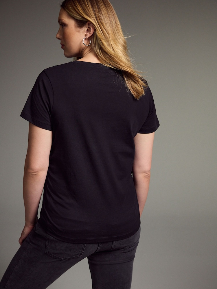Black Maternity Christmas 100% Cotton T-Shirt - Image 4 of 5