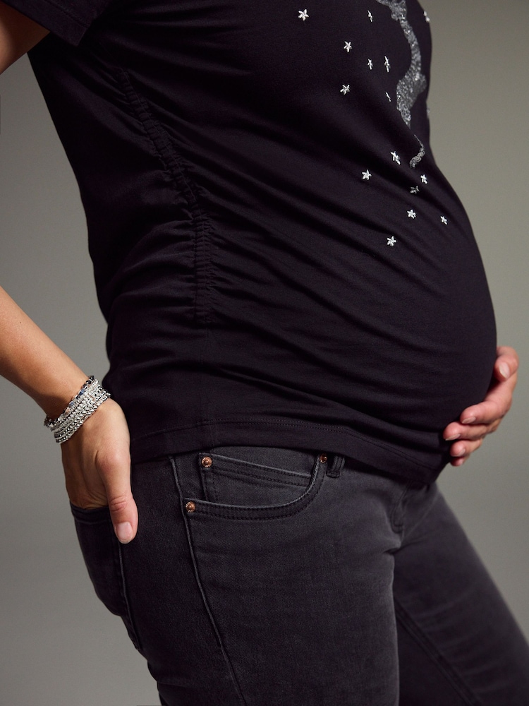 Black Maternity Christmas 100% Cotton T-Shirt - Image 5 of 5