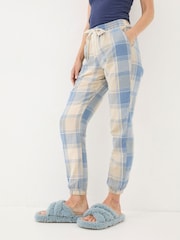 FatFace Cora Ivory Check Check Pyjama Bottoms - Image 1 of 6
