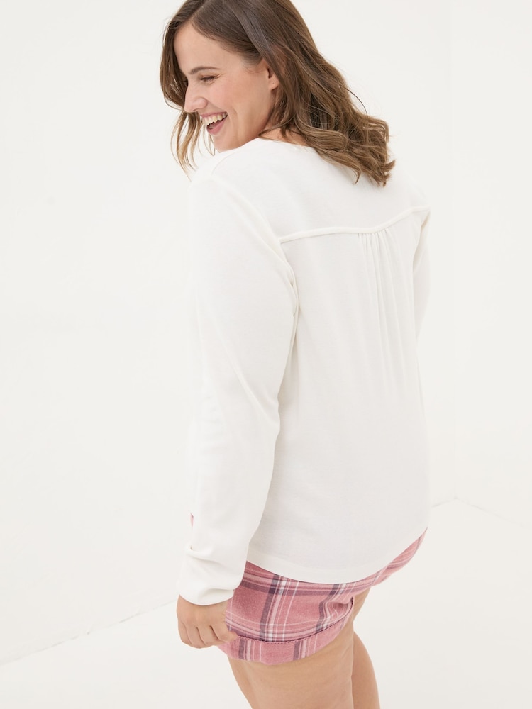 FatFace Lila Ivory Henley Pyjama Top - Image 2 of 7 FatFace Lila Ivory Henley Pyjama Top - Image 2 of 7