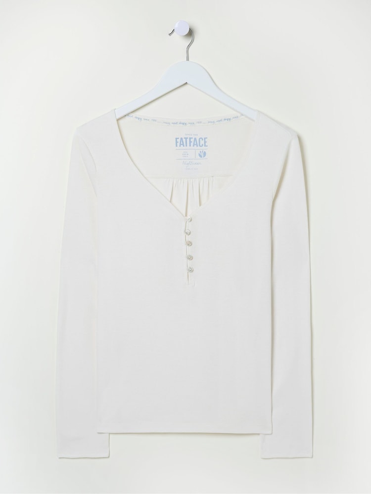 FatFace Lila Ivory Henley Pyjama Top - Image 7 of 7 FatFace Lila Ivory Henley Pyjama Top - Image 7 of 7