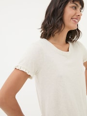 FatFace Felicity Natural Felicity Pyjama Top - Image 4 of 5