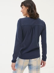 FatFace Lila Navy Henley Pyjama Top - Image 2 of 5