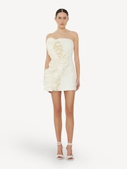 Rotate White Mini Lace Plisse Ruffle Dress - Image 1 of 5
