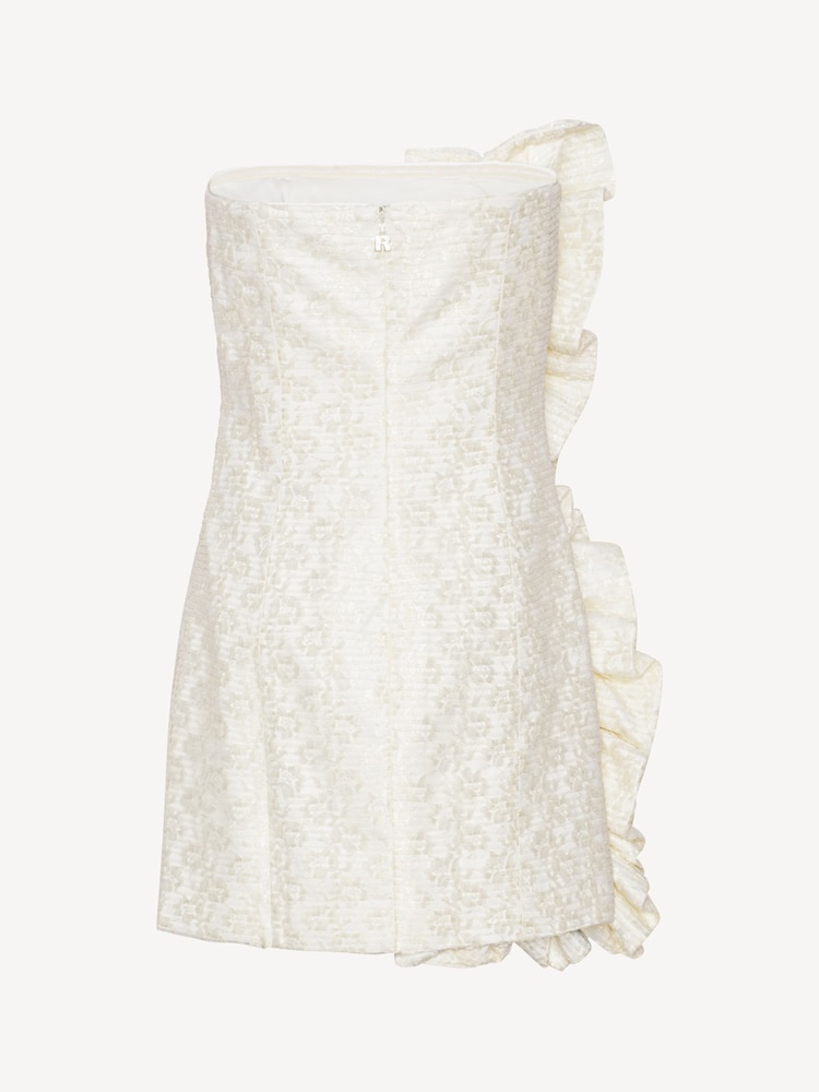Rotate White Mini Lace Plisse Ruffle Dress - Image 5 of 5