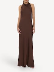 Rotate Brown Lace Trim Maxi Dress - Image 2 of 8
