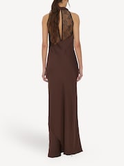 Rotate Brown Lace Trim Maxi Dress - Image 3 of 8