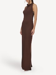 Rotate Brown Lace Trim Maxi Dress - Image 4 of 8