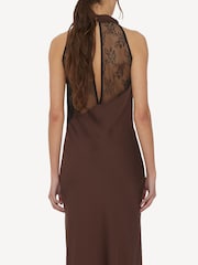 Rotate Brown Lace Trim Maxi Dress - Image 6 of 8