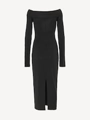 Rotate Black Off Shoulder Jersey Midi Dress - Image 5 of 5