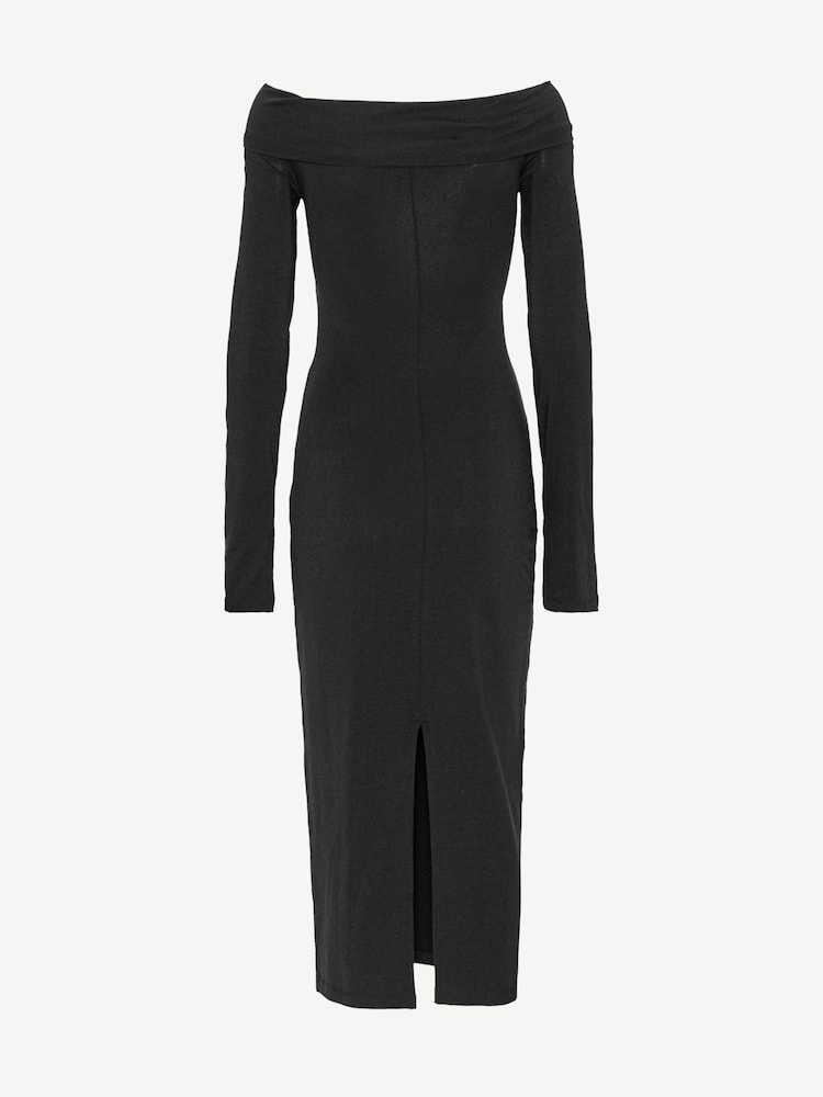 Rotate Black Off Shoulder Jersey Midi Dress - Image 5 of 5