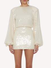 Rotate White Sequins Mini Dress - Image 4 of 6