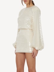 Rotate White Sequins Mini Dress - Image 5 of 6