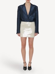 Rotate White Mini Sequins Skirt - Image 1 of 6