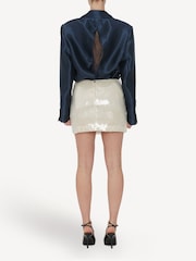 Rotate White Mini Sequins Skirt - Image 2 of 6