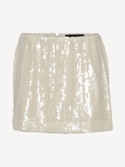 Rotate White Mini Sequins Skirt - Image 5 of 6