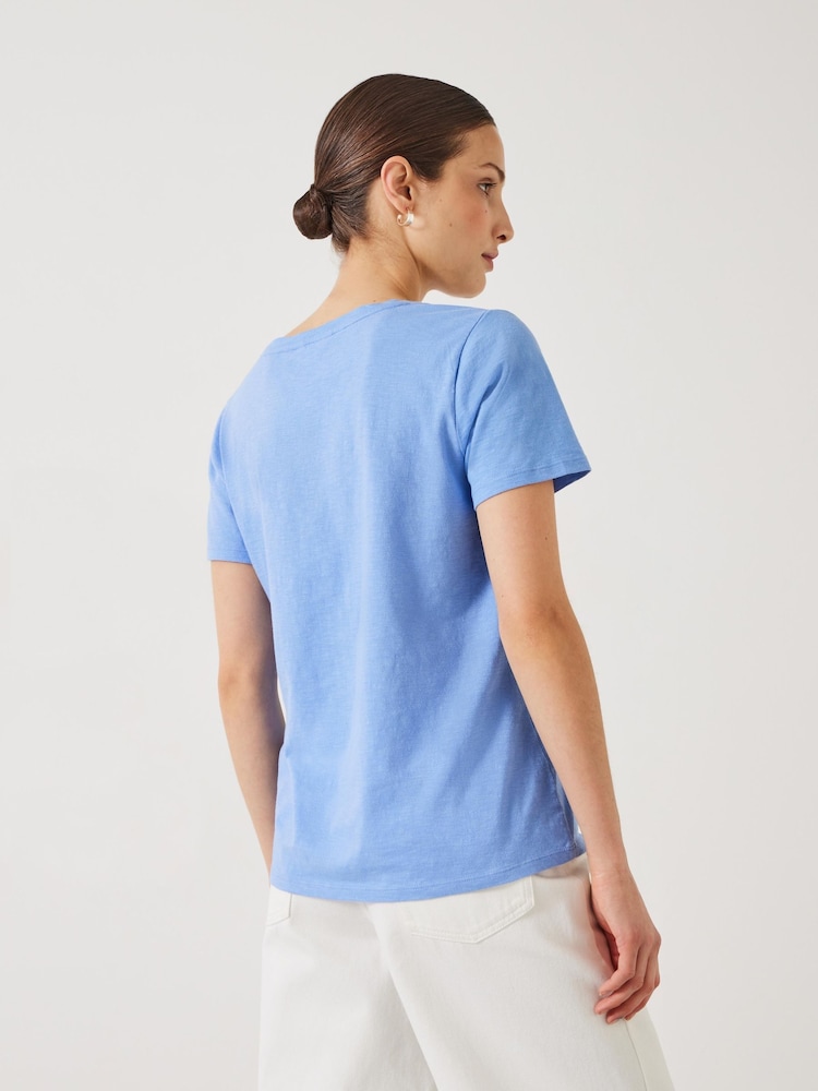 Hush Light blue Hari Scoop Neck Slub T-Shirt - Image 3 of 5