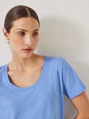 Azul claro - Hush Hari Scoop Neck Slub T-Shirt - Imagen 4 de 5