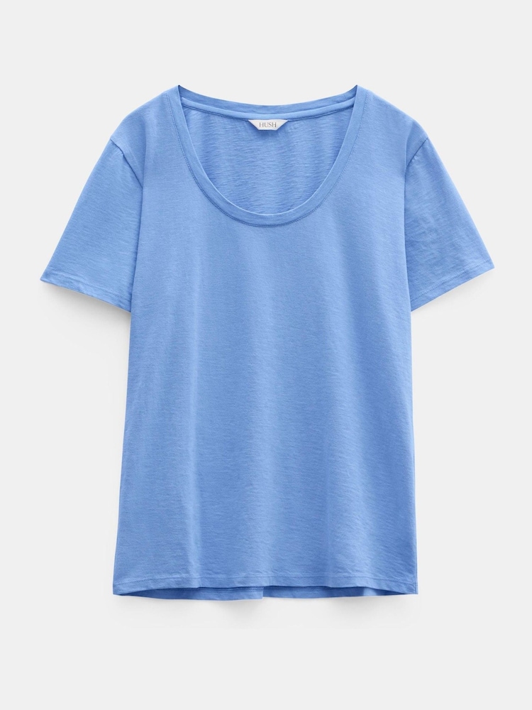 Azul claro - Hush Hari Scoop Neck Slub T-Shirt - Imagen 5 de 5