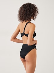 Hush Black Olivia One Shoulder Rib Bikini Top - Image 3 of 5