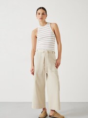 Hush White Ines Striped Ribbed Vest - Image 2 of 5