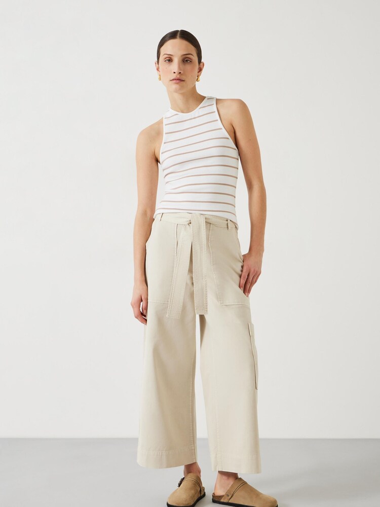 Hush White Ines Striped Ribbed Vest - Image 2 of 5
