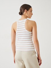 Hush White Ines Striped Ribbed Vest - Image 3 of 5