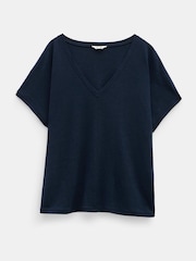 Hush Danny Linen Blend Deep V-Neck T-Shirt - Bild 5 von 5