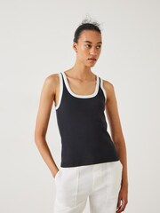 Hush Black Lena Contrast Trim Vest - Image 1 of 5