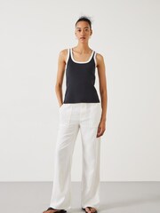 Hush Black Lena Contrast Trim Vest - Image 2 of 5
