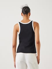 Hush Black Lena Contrast Trim Vest - Image 3 of 5