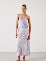 Hush Blue Indra Satin Maxi Skirts - Image 1 of 5