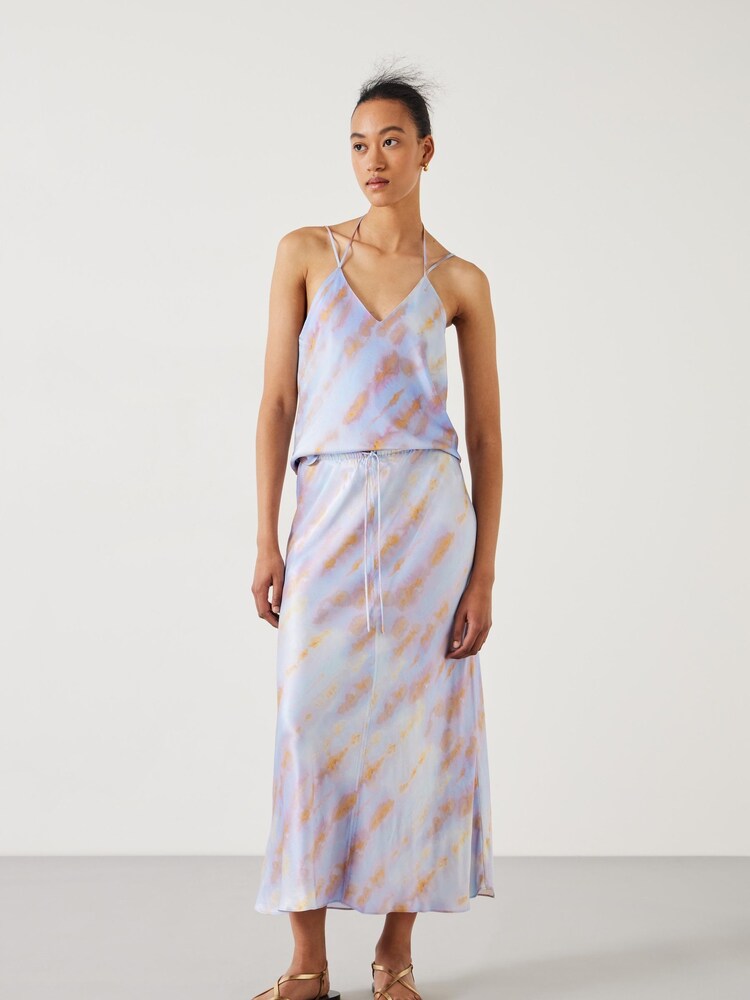 Hush Blue Indra Satin Maxi Skirts - Image 1 of 5