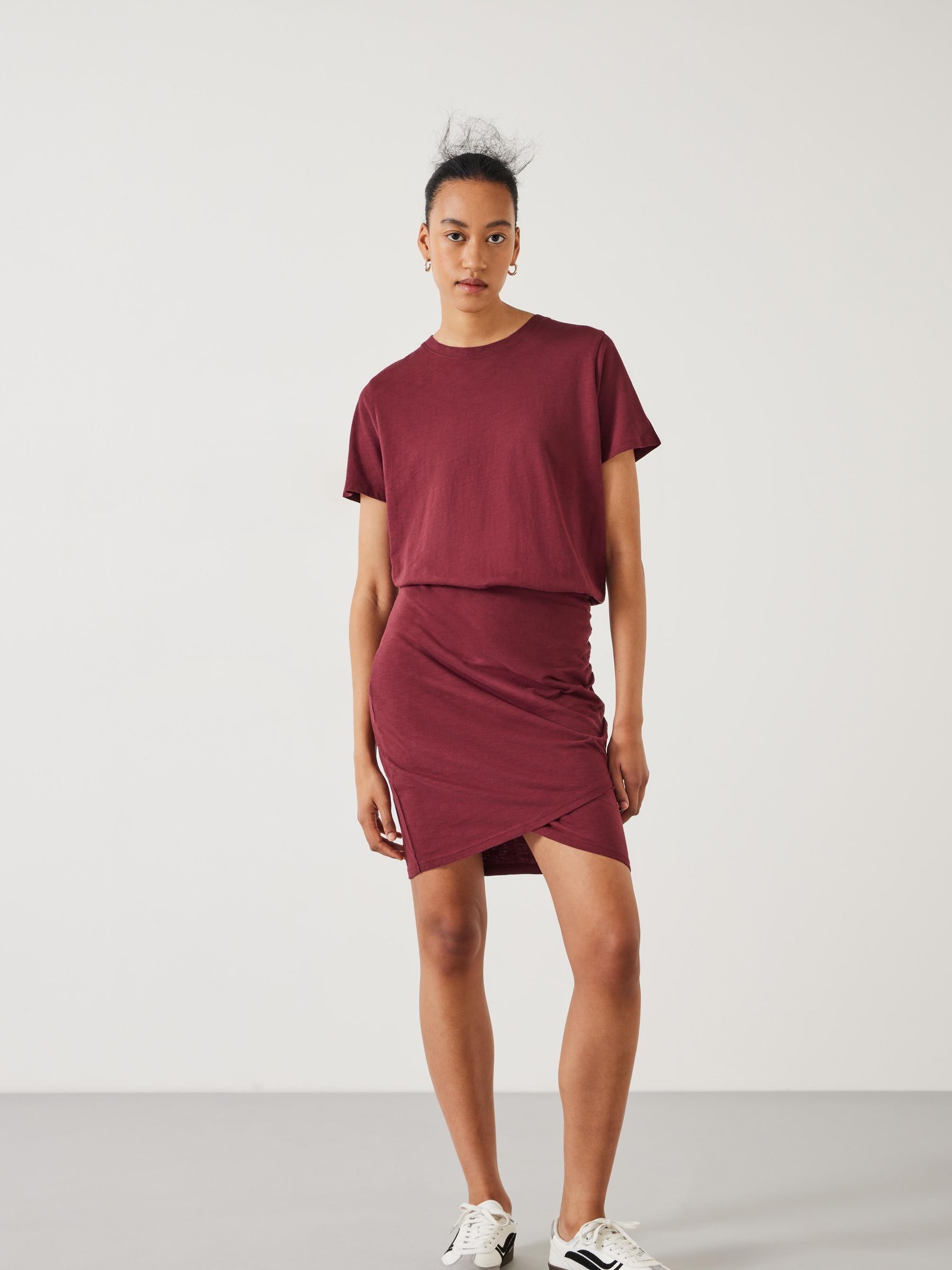 Hush Red Marlie Jersey Mini 100 Cotton Dress 14 Womens