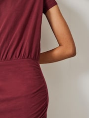 Hush Red Marlie Jersey Mini 100% Cotton Dress - Image 2 of 5