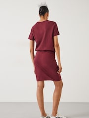 Hush Red Marlie Jersey Mini 100% Cotton Dress - Image 3 of 5