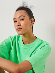Hush Green Flo Oversized 100% Cotton T-Shirt - Image 1 of 4