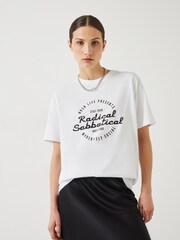 Hush White Oversized 100% Cotton Radical Sabbatical T-Shirt - Image 1 of 5